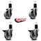 Service Caster 4'' Semi Steel Wheel Swivel 1-3/4'' Expanding Stem Caster Set 2 Brakes, 4PK SCC-EX20S414-SSS-2-PLB-2-134 - alternate 5